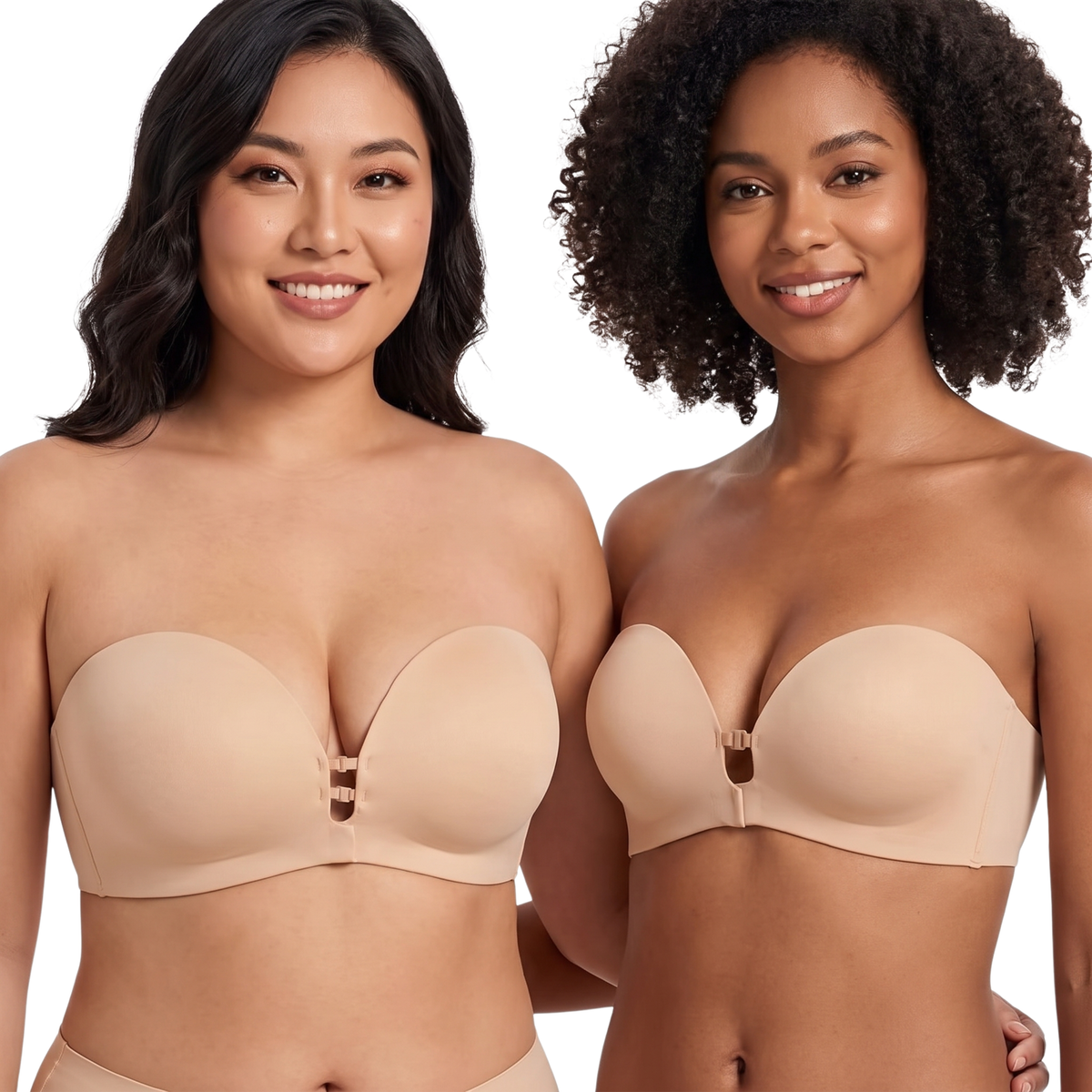 Front-Closure Strapless Push-Up Bra