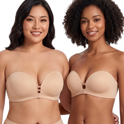 Front-Closure Strapless Push-Up Bra