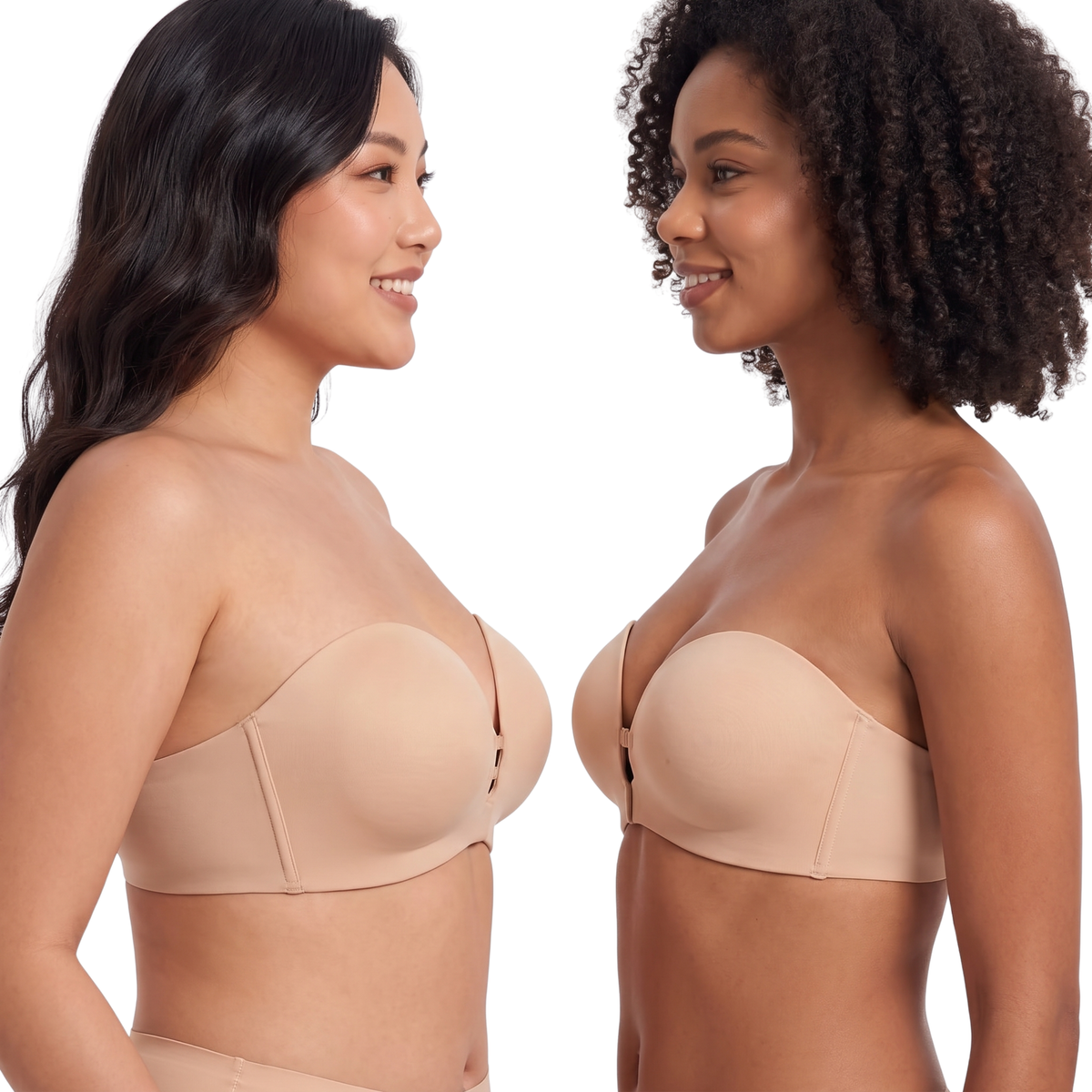 Front-Closure Strapless Push-Up Bra