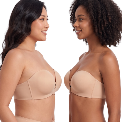 Front-Closure Strapless Push-Up Bra
