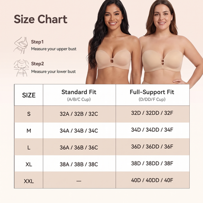 Front-Closure Strapless Push-Up Bra