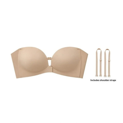 Front-Closure Strapless Push-Up Bra